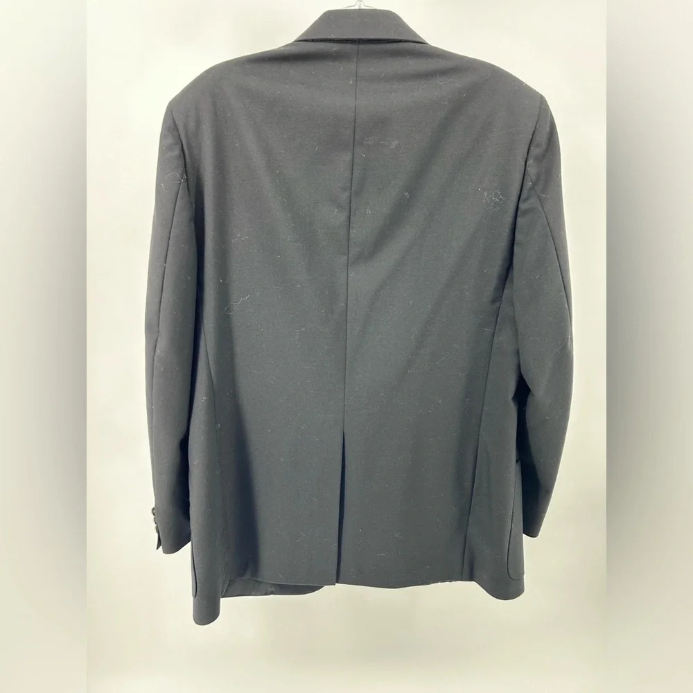 Vintage Burberry's Sport Coat Blazer Wool Black Silver Buttons 42R - Picture 7 of 13